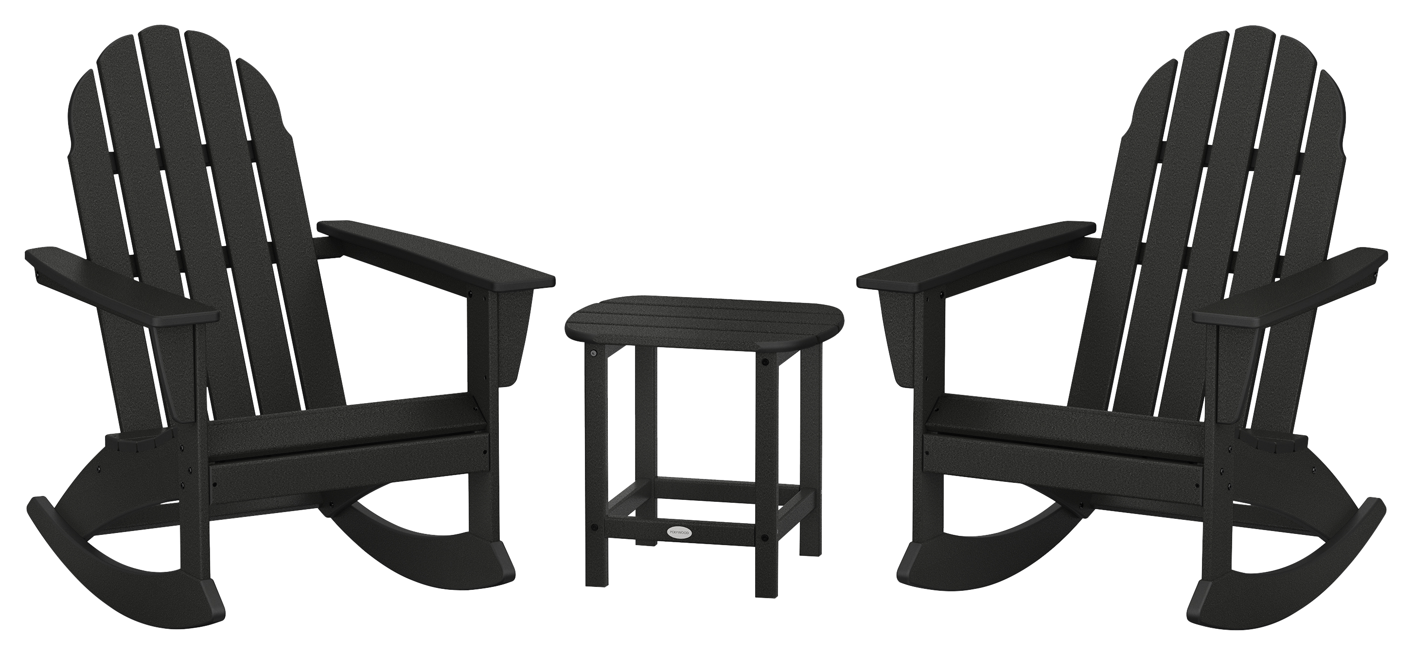 POLYWOOD Vineyard 3-Piece Adirondack Rocking Chair Set with South Beach ...